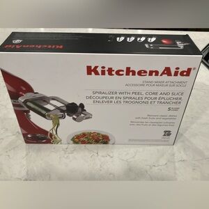 KitchenAid White and Red Stand Mixer Attachment Spiralizer